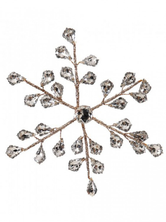Снежинка с кристалами, h-19см