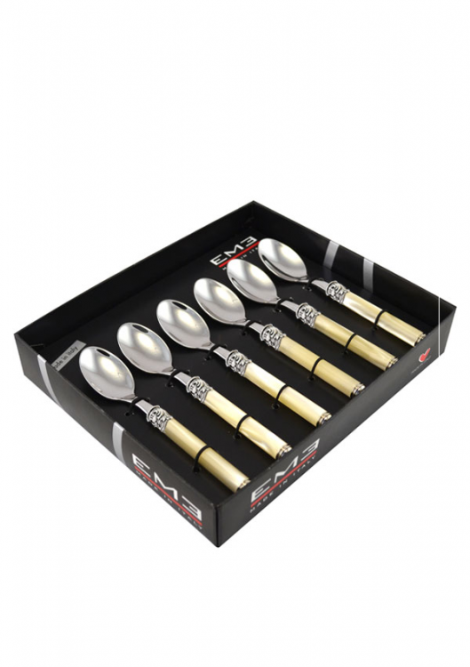 Набір чайних ложок "Mona Lisa" 6 предметів, кремовий.