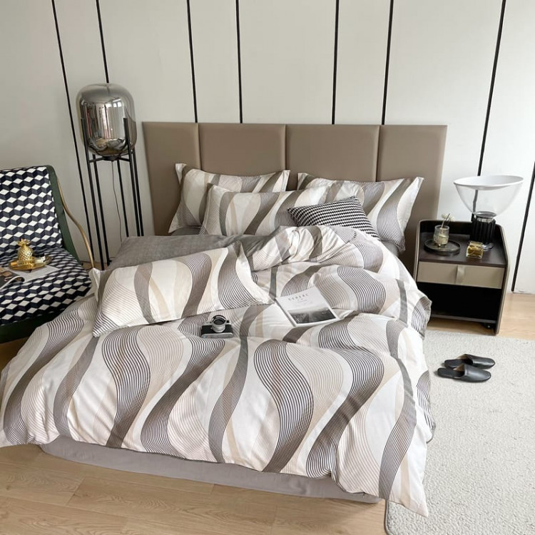 Постільна білизна Perfection, сіро/біла