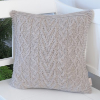 Декоративний в'язаний чохол для подушки Tommi 45*45 см, бежевий