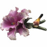 Статуэтка "Орхидея с птицей",   l-17 см, малиновая