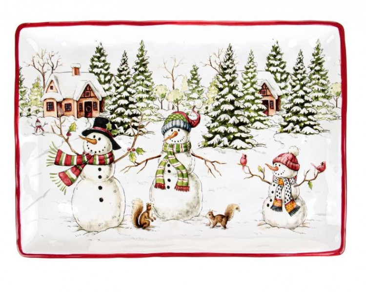 Блюдо "Сніговик" прямокутне d-34