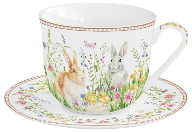 Чашка с блюдцем "Happy Easter" 2 предмети, 370 мл