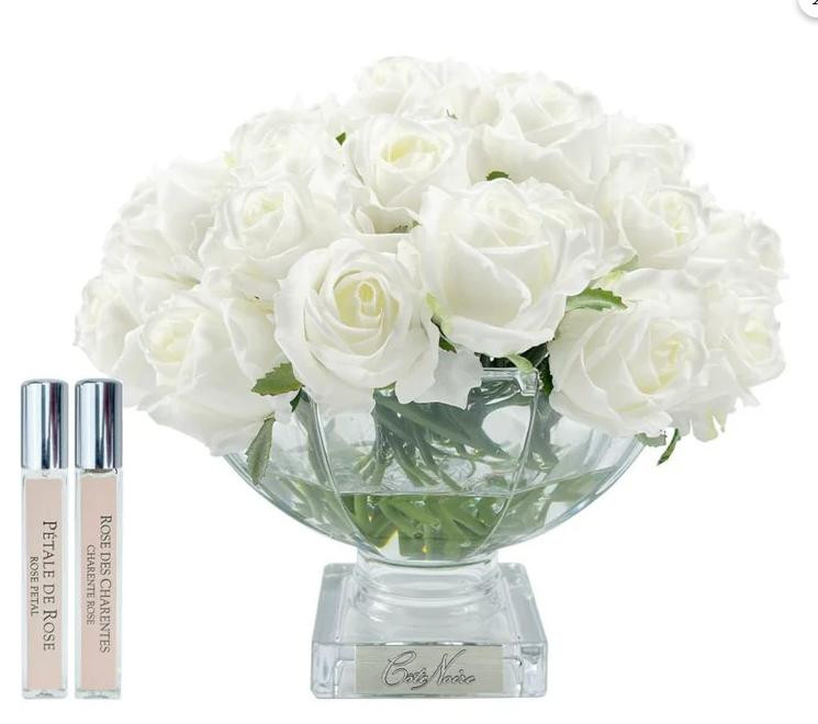 Парфумований букет "French White Rose” колір срібло