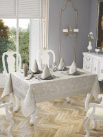 Скатертина прямокутна з серветками Pano сіра