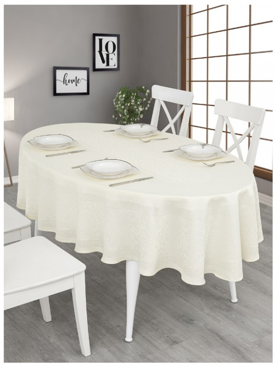 Скатертина овальна "Darvin", крем
