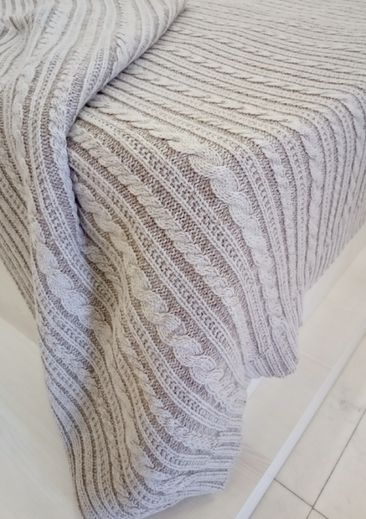 Плед Toskana в'язаний, темно-бежевий.