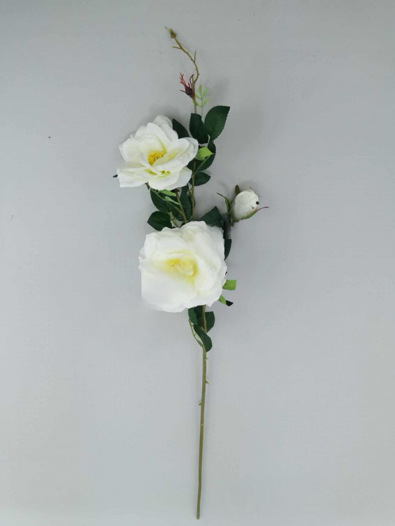 Гілка шипшини з розами, h-85, біла