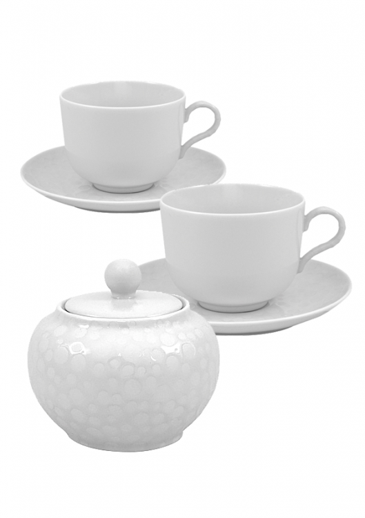 Сервиз чайный "Straganza White" с сахарницей