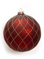 Шар Vetur Красный плетением ромб, d-12см