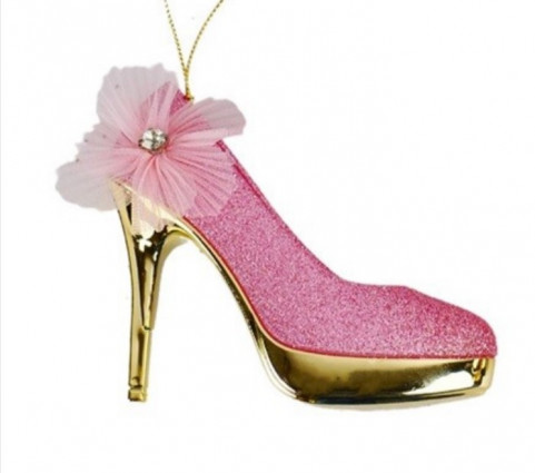 Підвіска "Туфелька" h-10, рожева