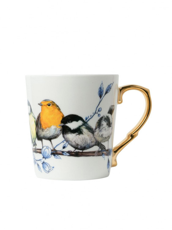 Чашка "Лісові птахи" 300 мл, біла