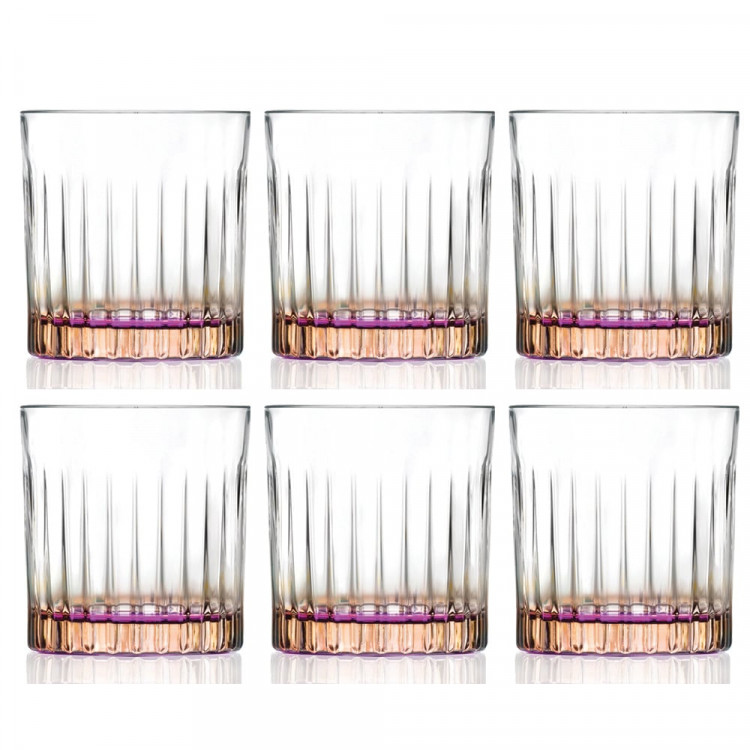 Набір келихів для води "Gipsy" 360 мл, 6 предметів, малиновий