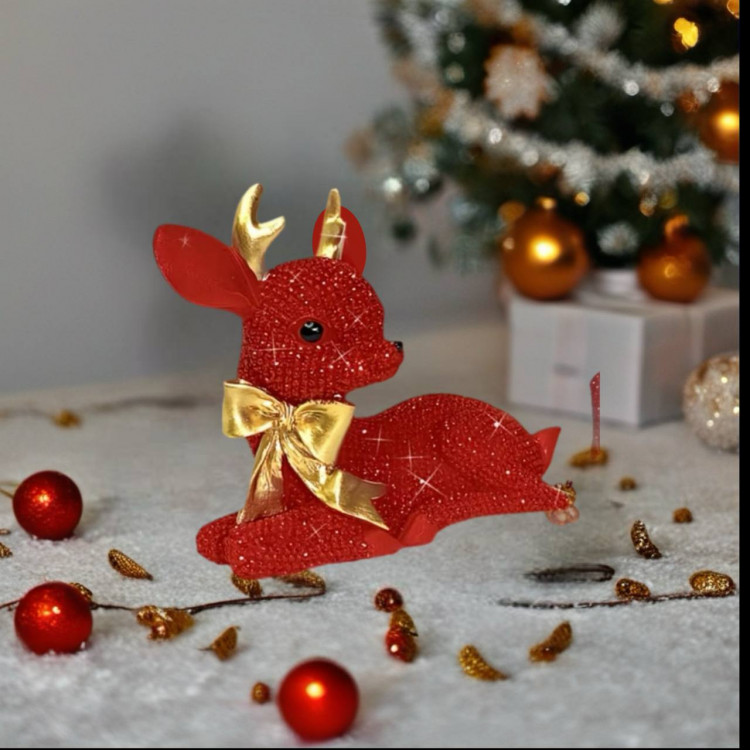 Декор "Новорічне Оленя" h-15, червоний
