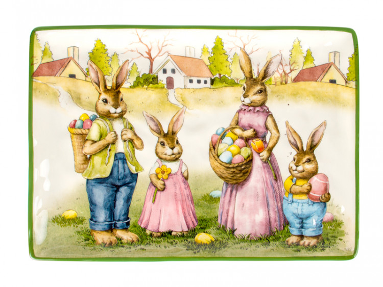 Блюдо "Великодній Кролик" прямокутне d-34