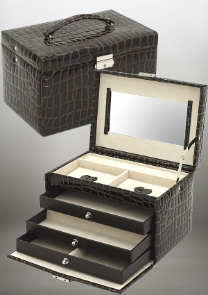 Кейс для прикрас Jolie, коричневий лак