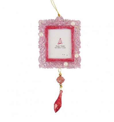 Підвіска "Фоторамка прямокутна" h-17, рожева