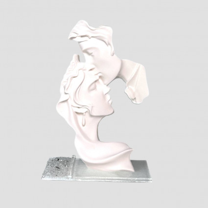 Статуетка "Закохані" h-12, колір біло/срібний