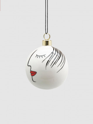 Шар керамический Лицо d-7см (белый)