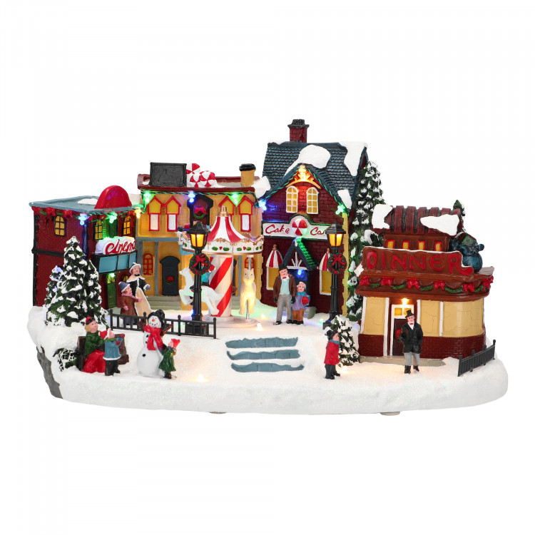 Новорічна реліквія "Різдвяні гуляння" h-22 (LED, музика, рух, адаптер)