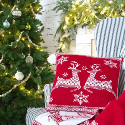 Наволочка "Merry Christmas", червона