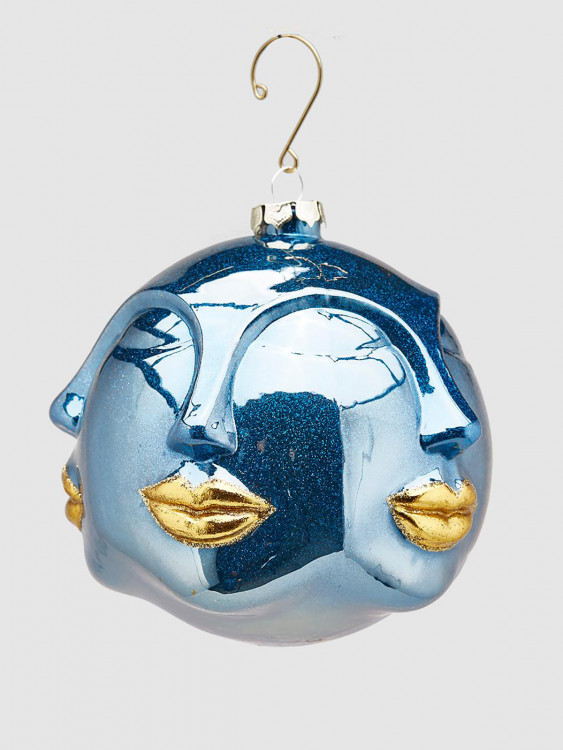 Шар стеклянный Kiss d-12см (голубой)