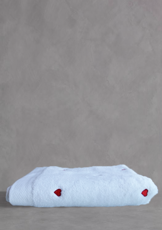 Рушник "Love" 50*100 см, білий з червоним