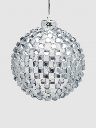 Шар стеклянный Джеми d-10см серебристый