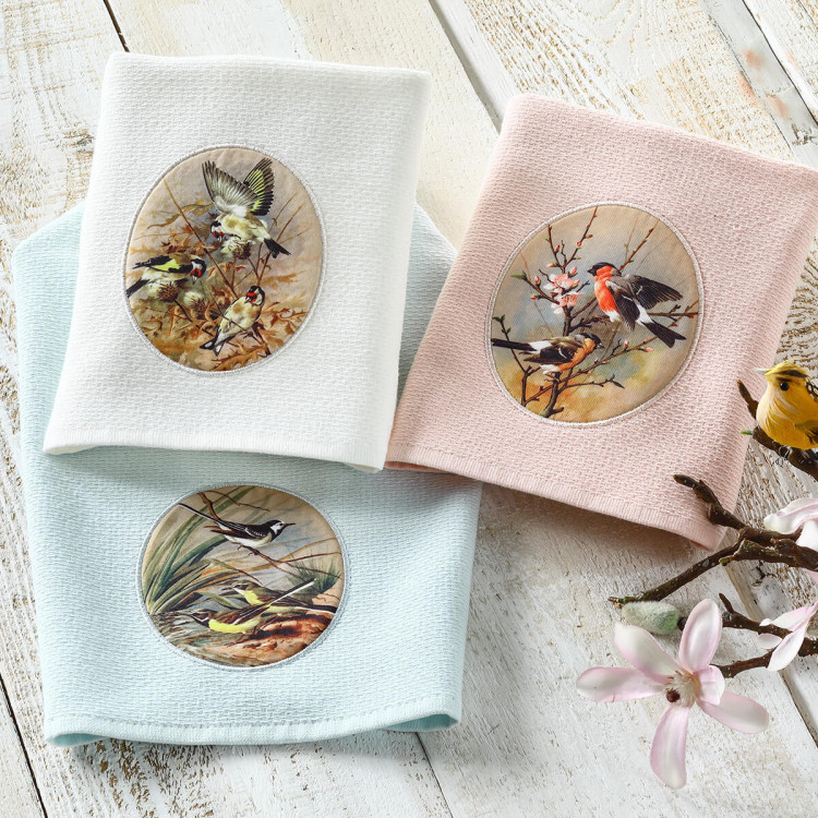 Комлект із 3 рушників "Birds", різнокольоровий