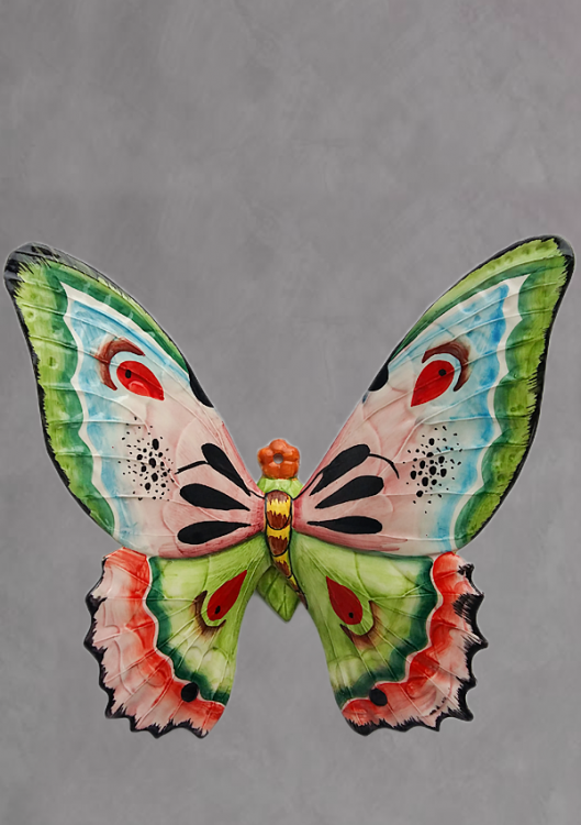 Декор Метелик великий, рожево-зелений