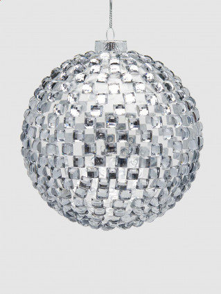 Шар стеклянный Джеми d-12см серебристый