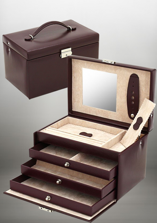 Кейс для прикрас "Марсала", бордовий