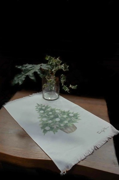 Рушник кухонний "Christmas Tree", білий/зелений