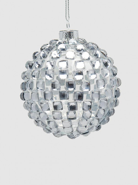 Шар стеклянный Джеми d-8см серебристый