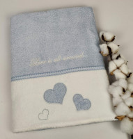 Рушник Monique Hearts 50*100см, блакитний