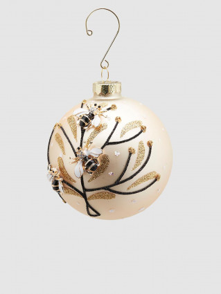 Шар стеклянныый Пчелы d-10см цвет золотой