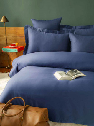 Набір постільної білизни Simply, євро темно-блакитне