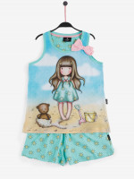 Піжама для дівчинки Twin Chica Hello (футболка + шорти) блакитний 6 років