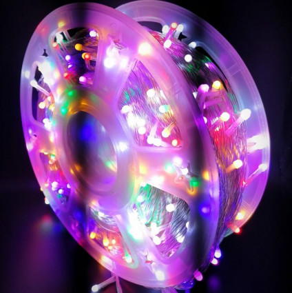 Гірлянда котушка "Іній" 400 LED різнокольоровий 2м+12м, USB