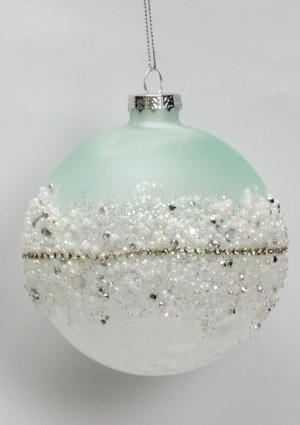 Шар С бисером, d-8 см бирюзовый