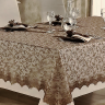 Скатертина з серветками "Tul" 160*270, коричнева