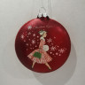 Підвіска кругла Леді на Різдво, d-10см, біла