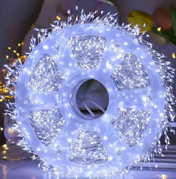 Гірлянда котушка "Іній" 600 LED теплий 2м+20м, адаптер