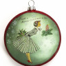 Підвіска кругла Леді на Різдво, d-10см, зелена