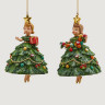 Подвеска новогодняя Девочка-елка с гирляндой h-13см зеленый