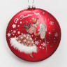 Підвіска кругла Леді на Різдво, d-10см, червона
