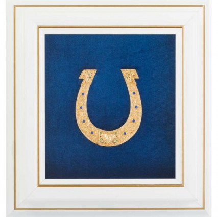 Сувенир "Подкова с камнями" синий