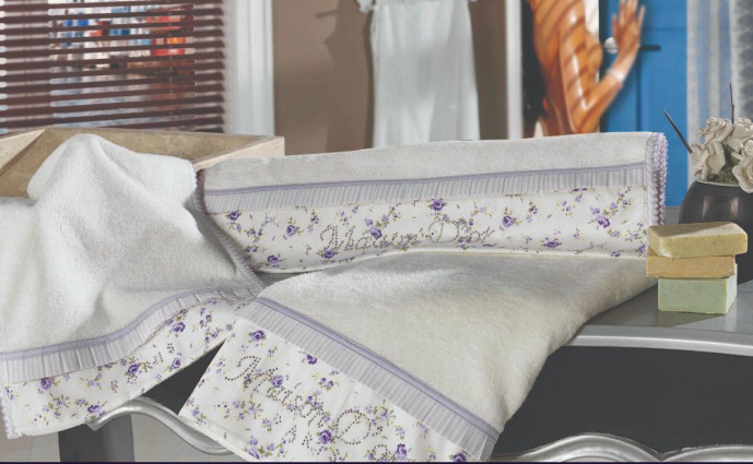 Набір рушників "Roses", крем/лаванда