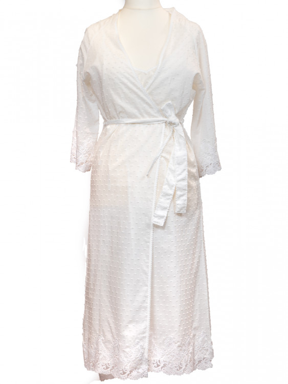 Халат жіночий Aveedon long з сорочкой М, білий