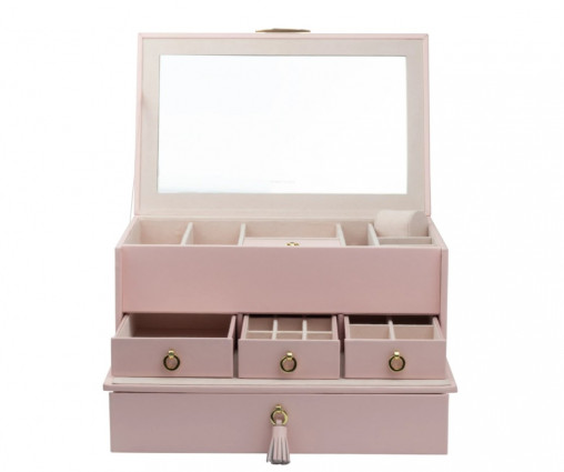 Кейс для прикрас "Aurora" рожевий, шкіра